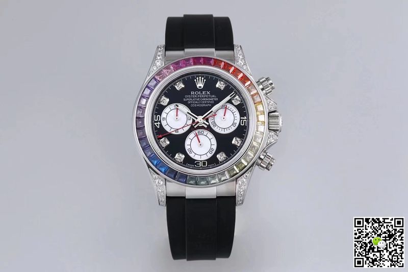 Replica R01ex Daytona 116599RBOW 1:1 Best Edition BL Factory Black Dial Swiss ETA4130