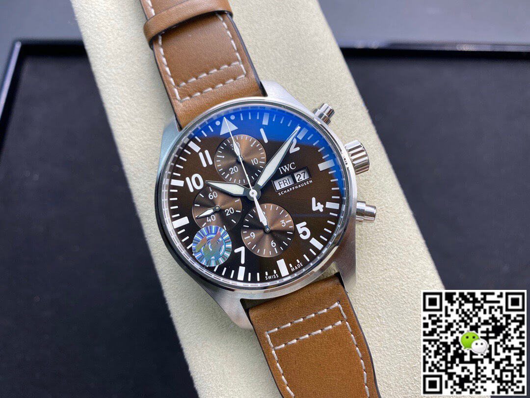 Replica IWC Pilot Chronograph IW377713 ZF Factory 1:1 Best Edition Swiss ETA7750 Brown Dial