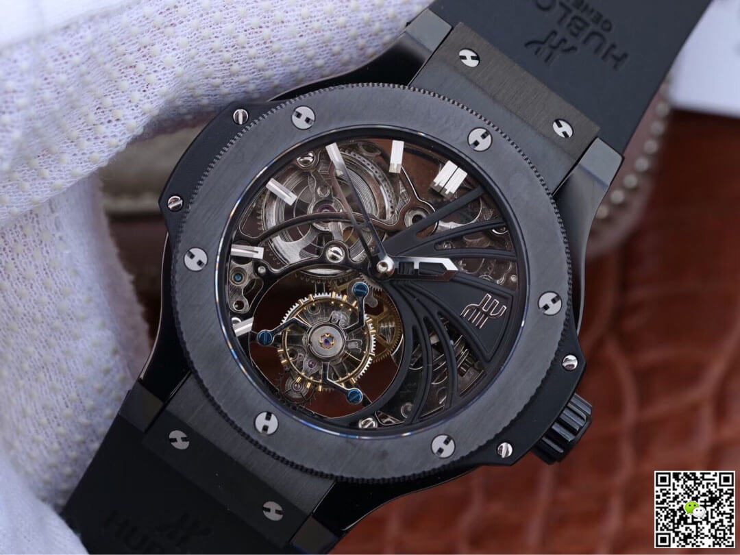Replica Hublot Big Bang Hollow Tourbillon 1:1 Best Edition Ceramic Skeleton Dial