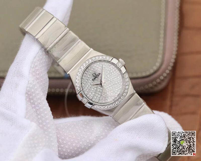 Replica 0me*ga Constellation Quartz Ladies 27mm D1am0nd Dial TW Factory 1:1 Best Edition Swiss Eta Quartz 1376