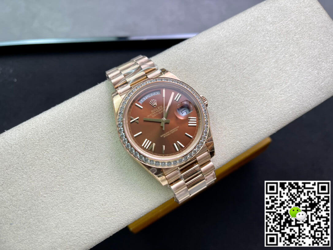 Replica R01ex Day Date M228345RBR-0009 1:1 Best Edition EW Factory Brown Dial