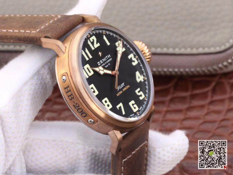 Replica Zenith Pilot Type 20 Extra XF Factory Mechanical Watches 1:1 Best Edition Swiss ETA2824-2 Black Dial