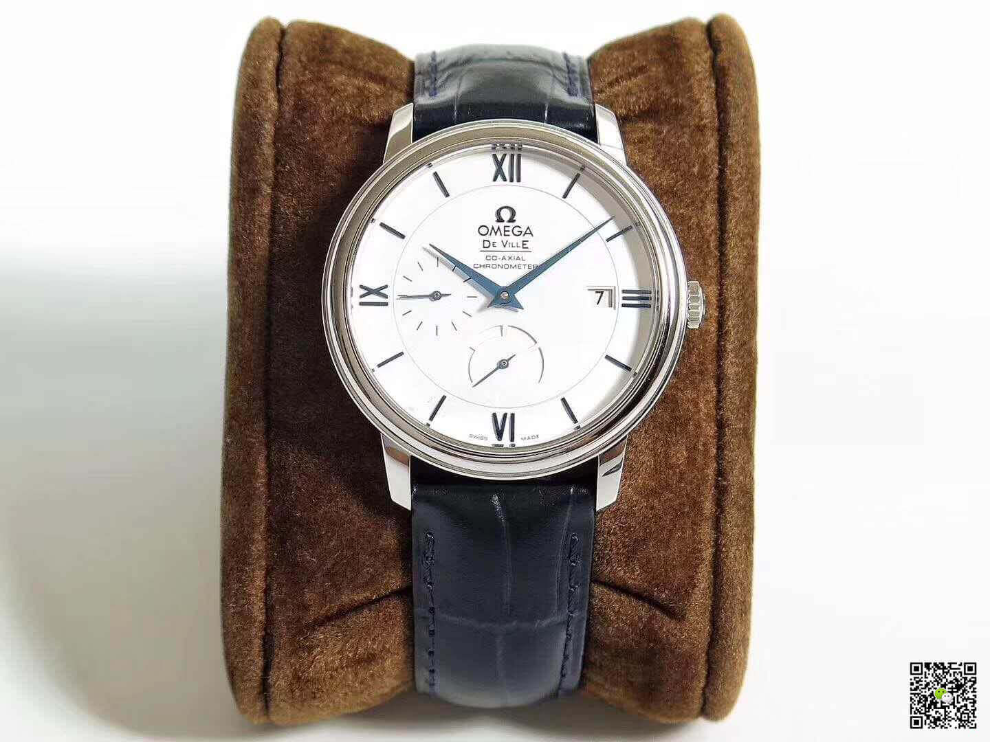 Replica 0me*ga De Ville Prestige 424.53.40.21.04.001 TW Factory 1:1 Best Edition Swiss ETA2824 White Dial Blue Marker
