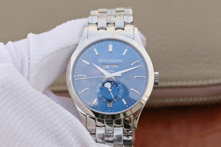 Replica Pat*k Phi1i*pe Complications 5396/1G-001 1:1 Best Edition KM Factory White Gold Blue Dial