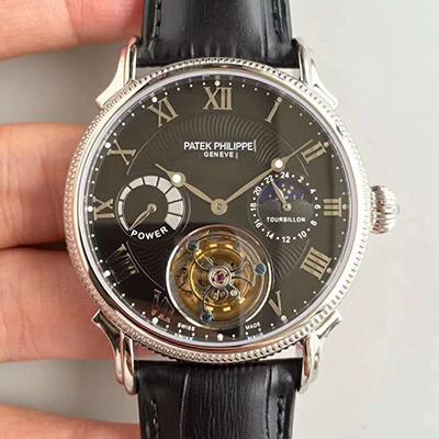 Pat*k Phi1i*pe Replica Tourbillon Moonphase 1:1 Best Edition Swiss Tourbillon Black Dial