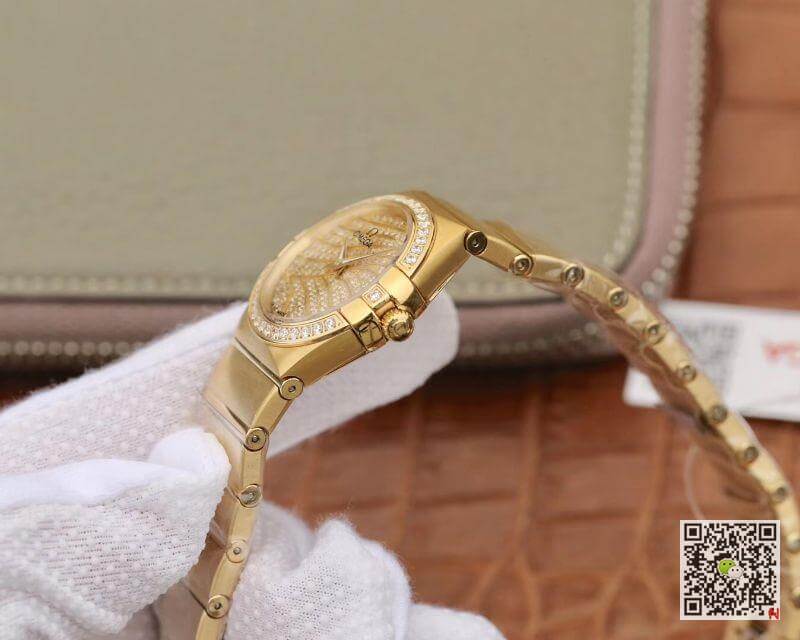 Replica 0me*ga Constellation Quartz Ladies 18K Yellow Gold TW Factory 1:1 Best Edition Swiss Eta Quartz 1376