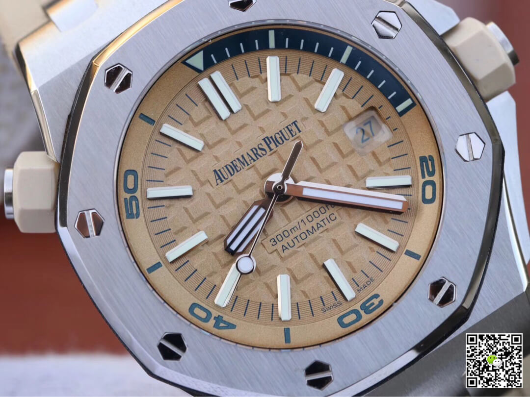 Replica Audemars P1g*et Royal Oak Offshore 15710ST.OO.A085CA.01 1:1 Best Edition JF Factory Beige Dial