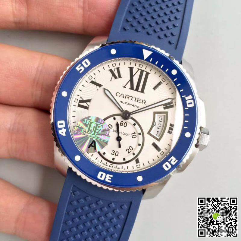 Replica Calibre De Ca*t1er Diver WSCA0011 JF Factory 1:1 Best Edition Swiss ETA2836-2 White Dial