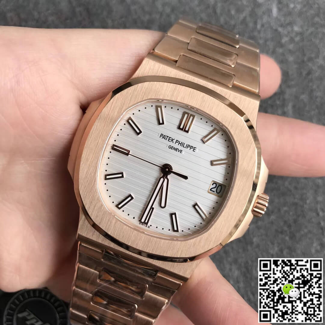 Replica Pat*k Phi1i*pe Nautilus 5711/1R-001 1:1 Best Edition PPF Factory V4 Rose Gold White Dial Swiss ETA324