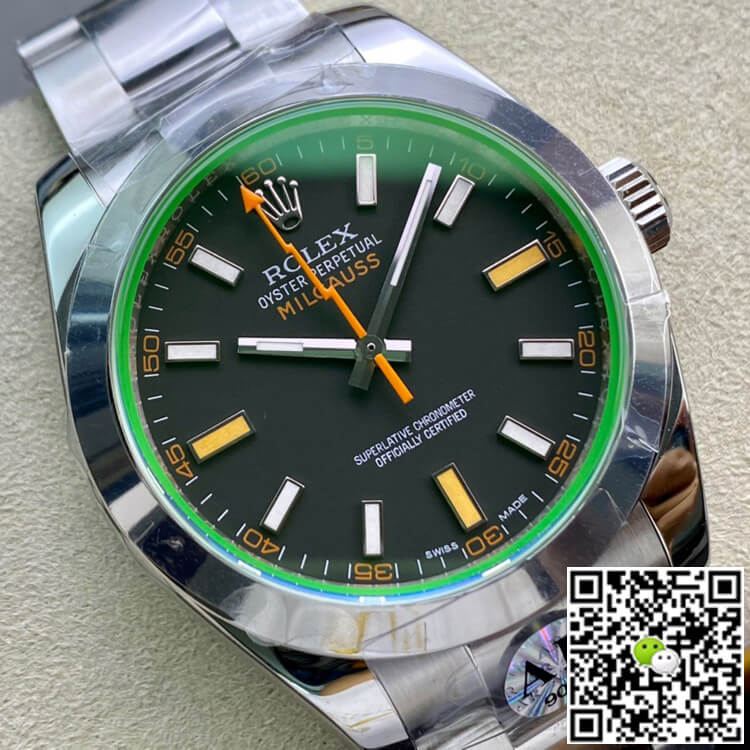 Replica R01ex Milgauss 116400GV AR Factory 1:1 Best Edition Swiss ETA3131 Black Dial