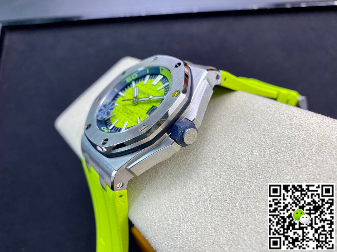 Replica Audemars P1g*et Royal Oak Offshore Diver 15710ST.OO.A038CA.01 JF Factory 1:1 Best Edition Swiss ETA3120 Green Textured Dial