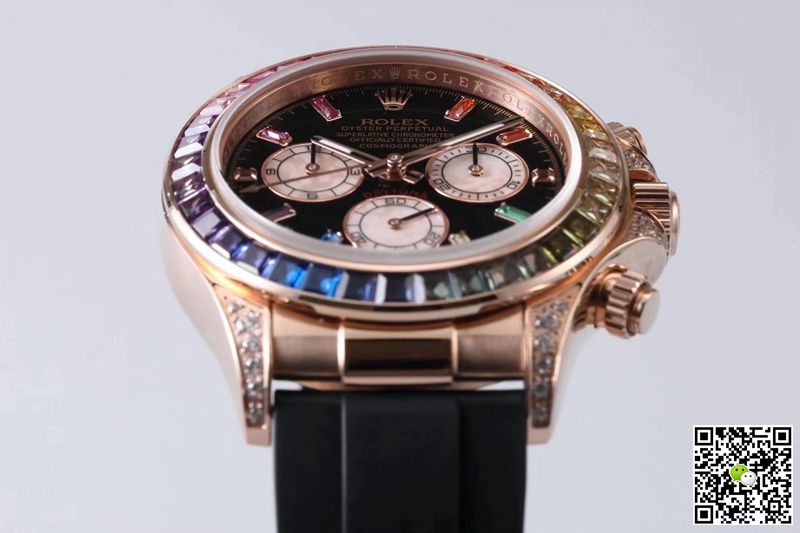 Replica R01ex Daytona 116595RBOW 1:1 Best Edition BL Factory Rose Gold Swiss ETA4130