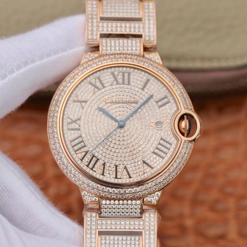 Replica Ballon Bleu De Ca*t1er W69006Z2 42mm TW Factory 1:1 Best Edition Full D1am0nd Rosegold Swiss ETA 2824