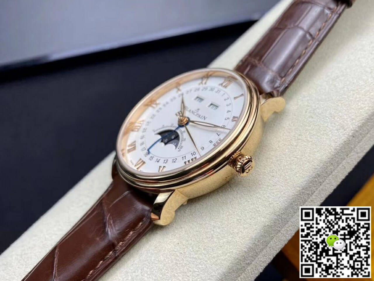 Replica Blancpain Villeret 6654-3642-55B 1:1 Best Edition OM Factory V3 Leather Strap