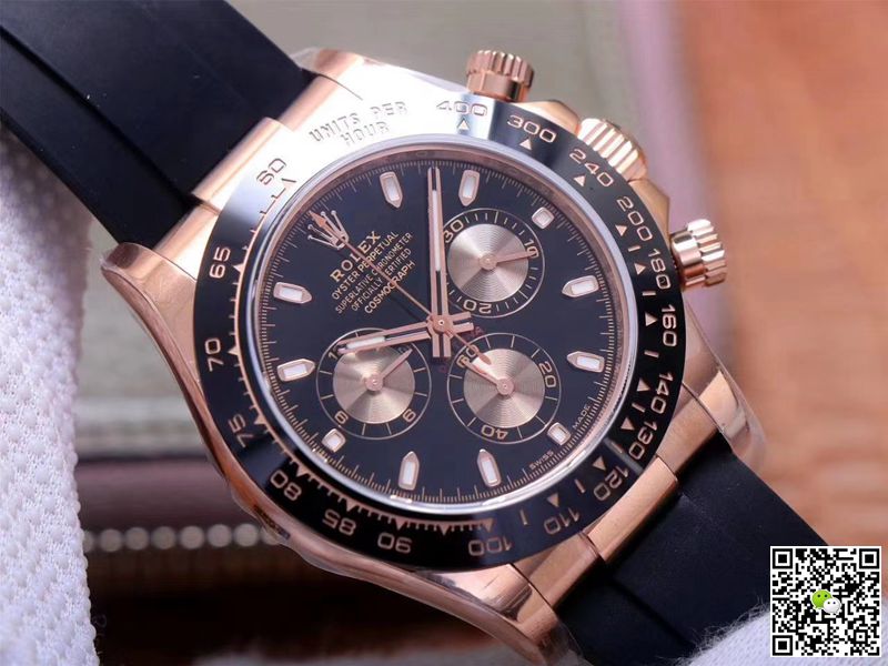 R01ex Daytona Replica M116515LN-0017 1:1 Best Edition Noob Factory Black Dial Swiss ETA4130