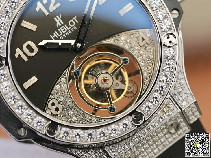 Replica Hublot Big Bang Tourbillon 1:1 Best Edition D1am0nd Black Dial