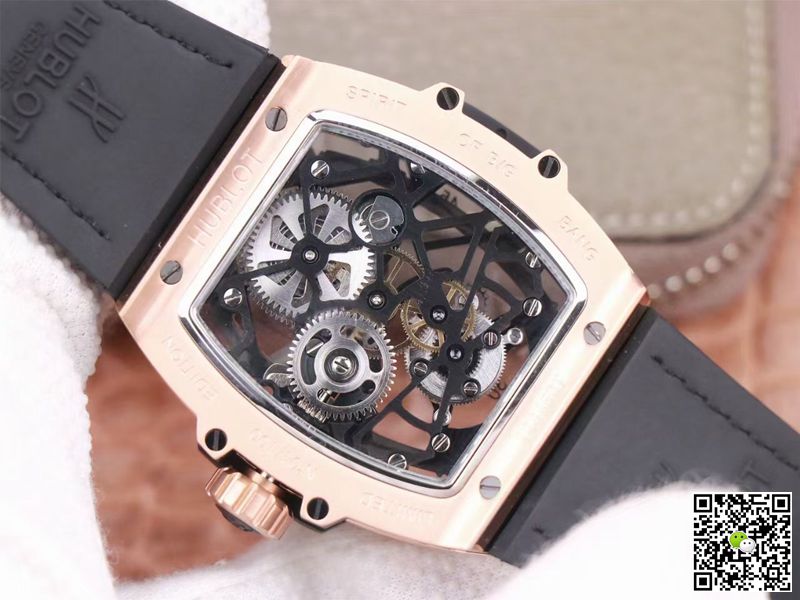 Hublot Replica Masterpiece Tourbillon 906.OX.0123.VR.AES13 1:1 Best Edition JB Factory Rose Gold White Hour Swiss HUB 9006