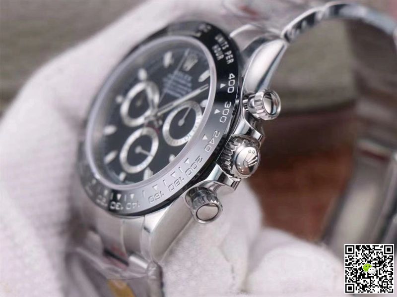 Replica R01ex Cosmograph Daytona M116500LN-0002 1:1 Best Edition Noob Factory Black Dial Swiss ETA4130