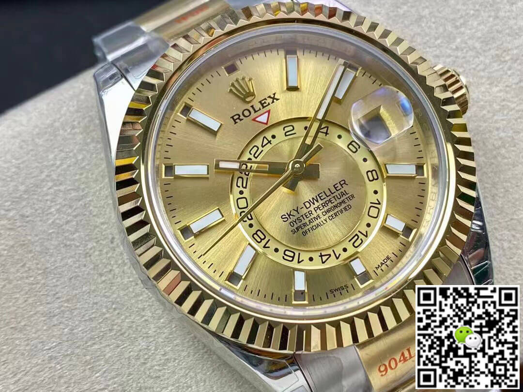 Replica R01ex Sky Dweller M326933-0001 V2 1:1 Best Edition Noob Factory Champagne Dial