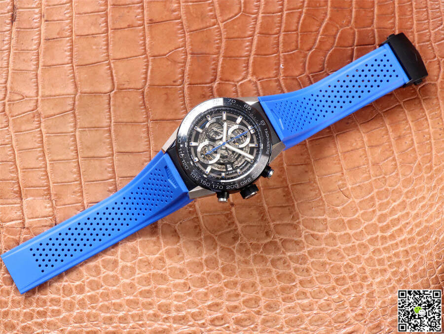 Replica TAG Heuer Carrera CAR2A1T.FT6052 1:1 Best Edition XF Factory Blue Rubber Strap