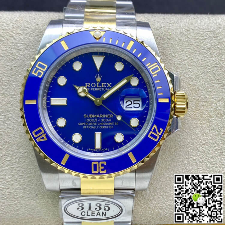 R01ex Submariner Replica 116613LB-97203 1:1 Best Edition Clean Factory V4 Blue Bezel