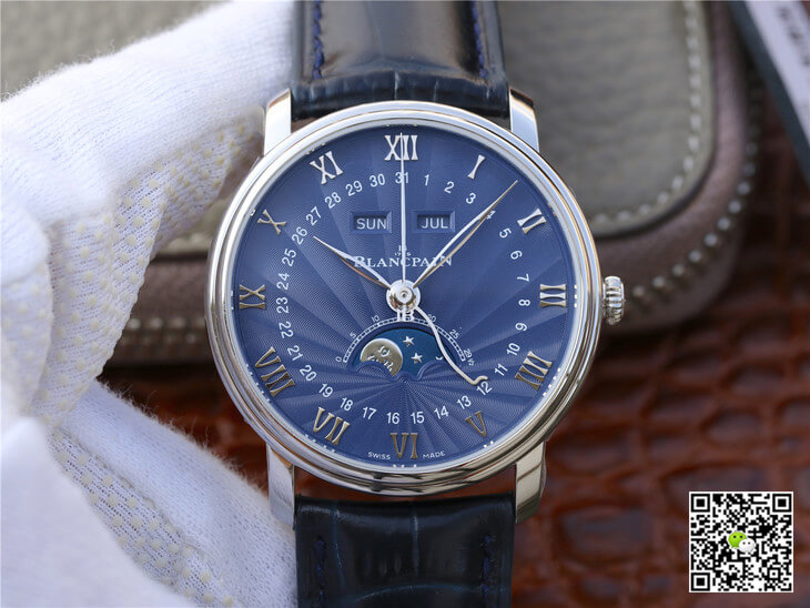 Replica Blancpain Villeret 6654-1529-55B 1:1 Best Edition OM Factory V2 Blue Dial