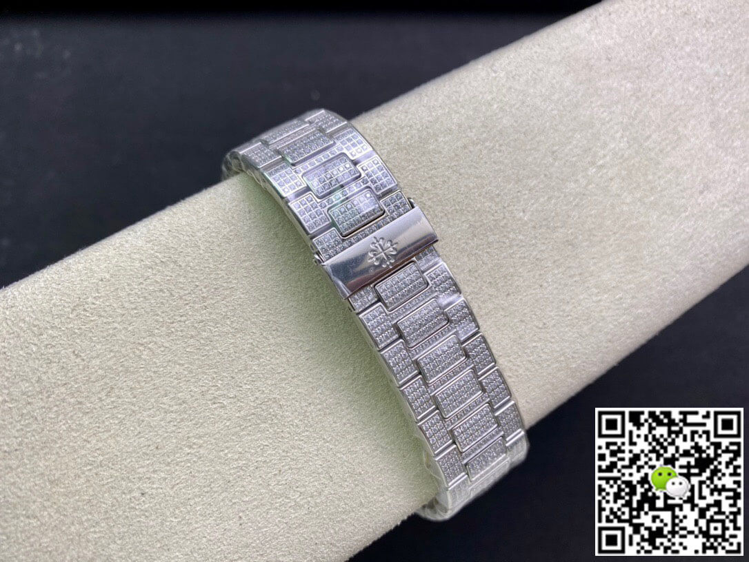 Replica Pat*k Phi1i*pe Nautilus 5719/10G-010 1:1 Best Edition PPF Factory V4 Silver D1am0nd Swiss ETA324