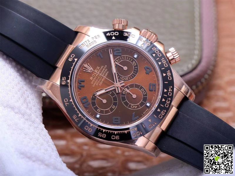 R01ex Daytona Replica M116515LN-0015 1:1 Best Edition Noob Factory Brown Dial Swiss ETA4130