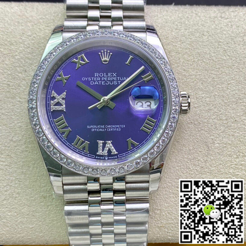 Replica R01ex Datejust M126284RBR-0013 1:1 Best Edition EW Factory Purple Dial