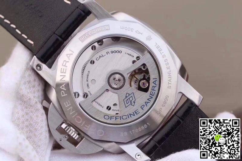 Pa*e*a1 Replica Luminor Marina 1950 PAM312 VS Factory 1:1 Best Edition Swiss ETA P9000 Black Dial Black Leather Strap