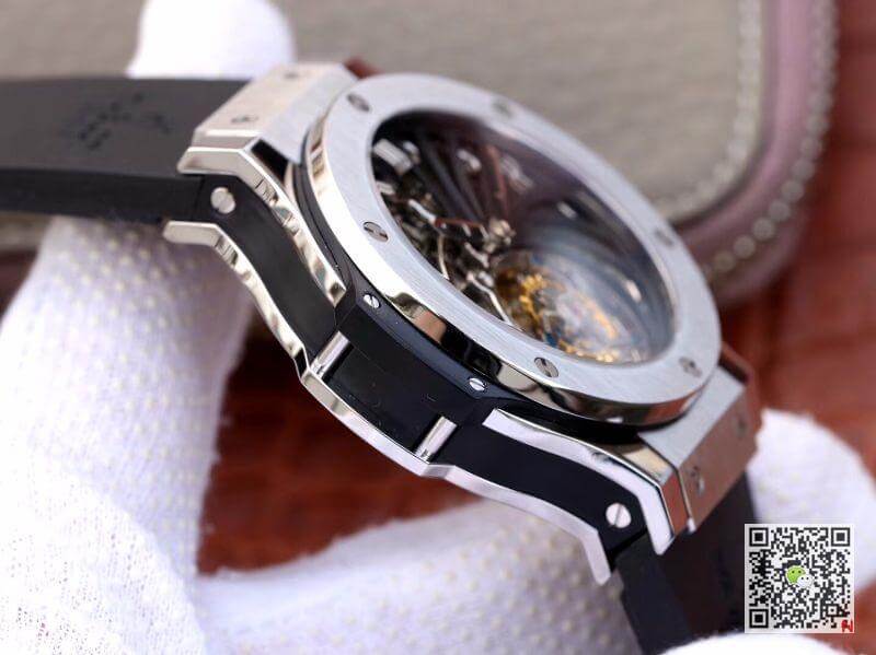Replica Hublot Big Bang hollow tourbillon Swiss Seagull hand-winding tourbillon movement Skeleton Dial