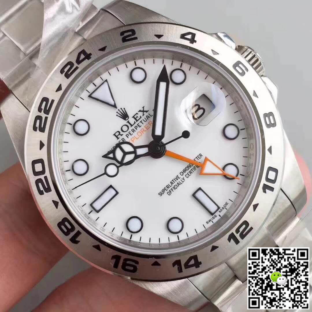 Replica R01ex Explorer II 216570 Noob Factory 1:1 Best Edition Swiss ETA3187 White Dial
