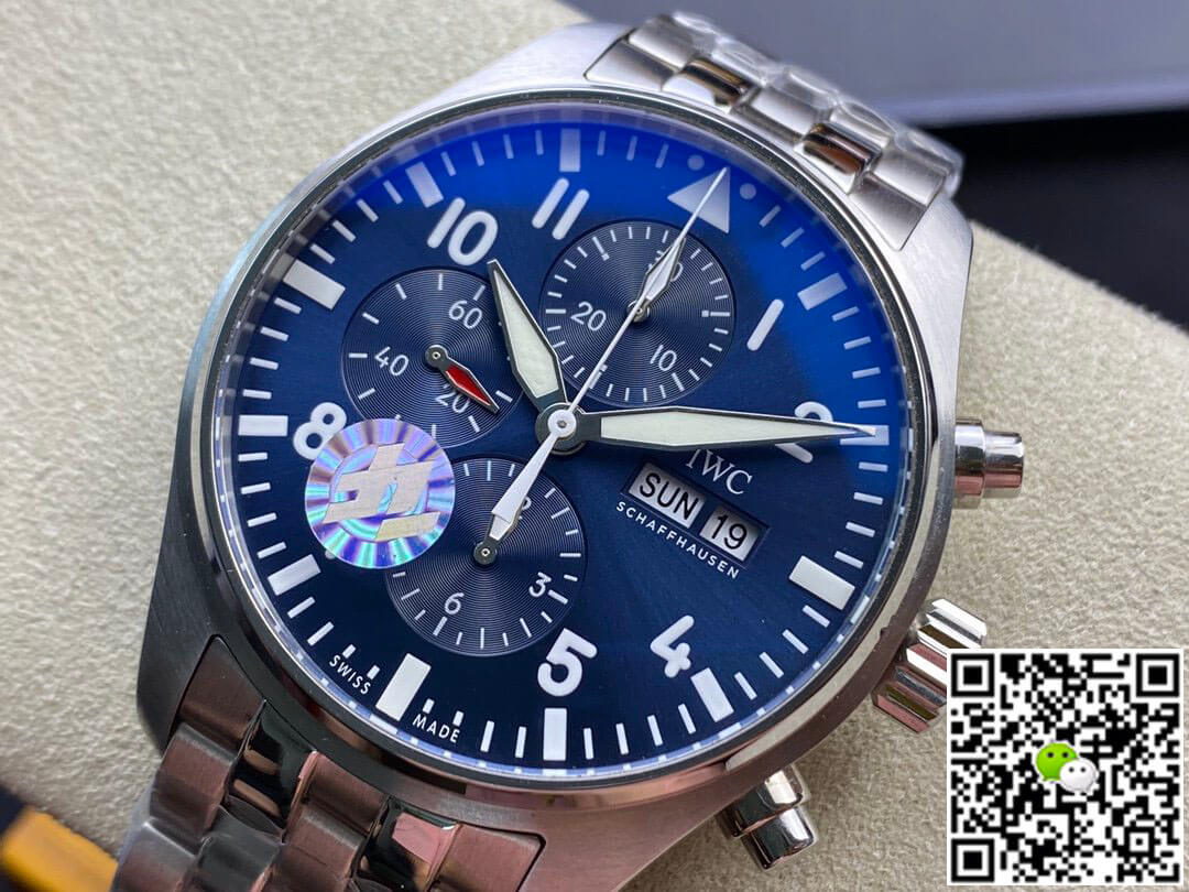 Replica IWC Pilot Chronograph IW377717 ZF Factory 1:1 Best Edition Swiss ETA7750 Blue Dial