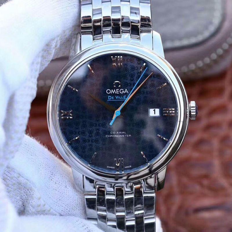 Replica 0me*ga De Ville Prestige 424.10.40.20.03.003 1:1 Best Edition Swiss ETA2892 Blue Textured Dial