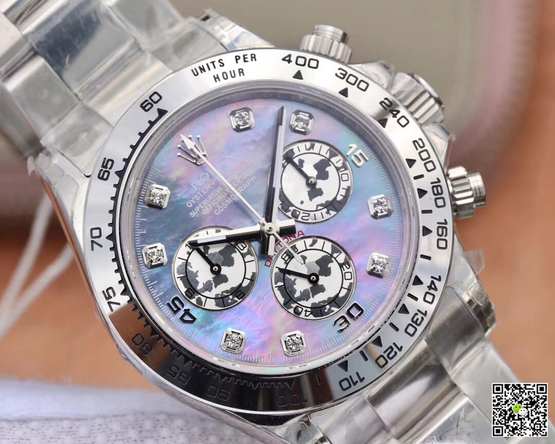 Replica R01ex Daytona Cosmograph 116509-0064 1:1 Best Edition JH Factory 18K White Gold Fritillaria Dial