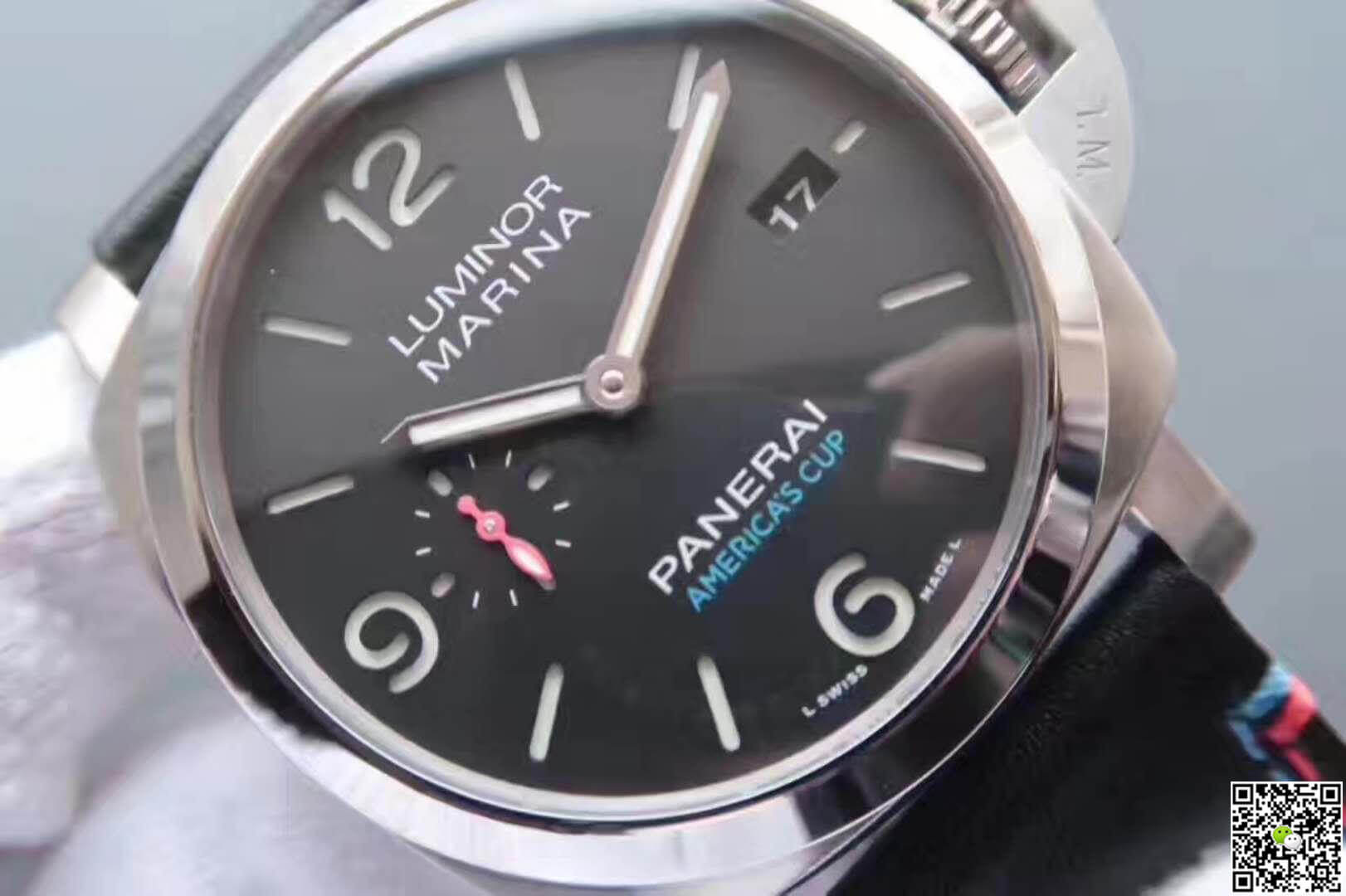 Pa*e*a1 Replica Luminor Marina 1950 PAM727 ZF Factory 1:1 Best Edition Swiss ETA P9010 Black Leather Strap
