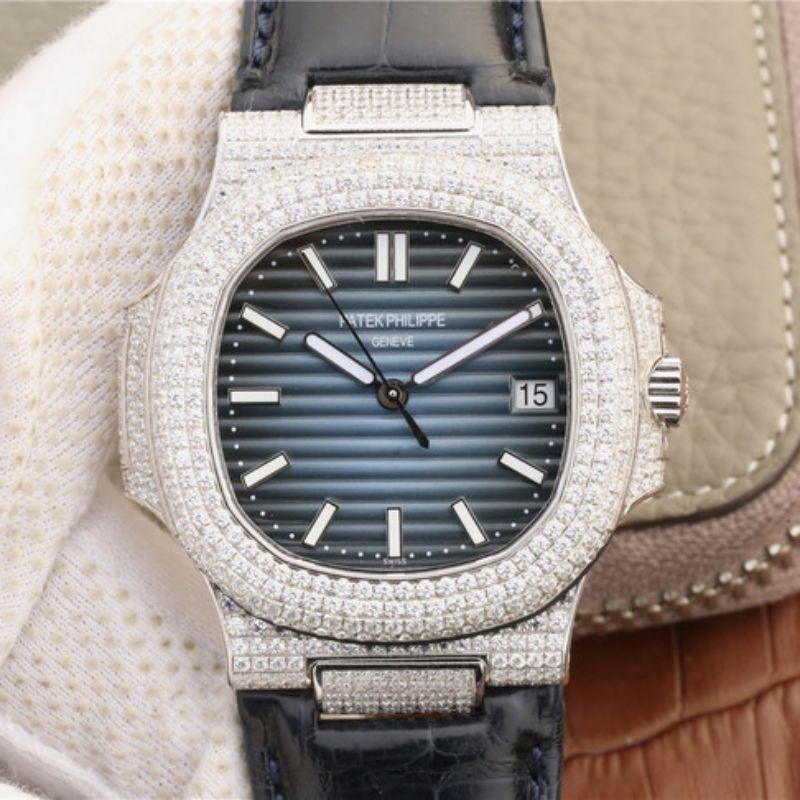 Replica Pat*k Phi1i*pe Nautilus 5719/1G-001 KM Factory 1:1 Best Edition Swiss ETA324 Blue Dial