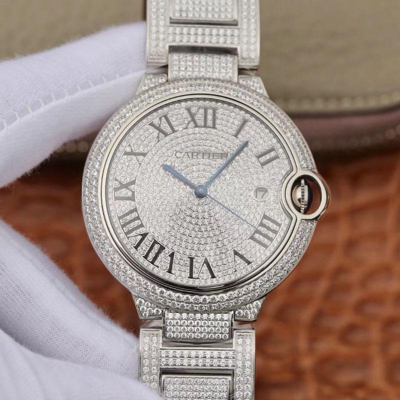 Replica Ballon Bleu De Ca*t1er WE9009Z3 42mm TW Factory 1:1 Best Edition Full D1am0nd Dial Swiss ETA2824