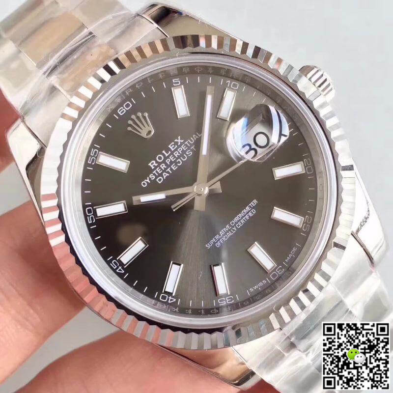 R01ex Dupe Datejust II M126334-0014 1:1 Best Edition Swiss ETA3235 Dark Rhodium Dial