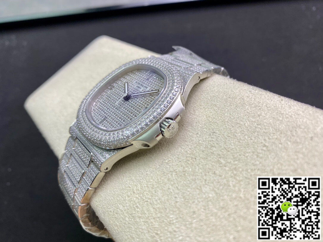 Replica Pat*k Phi1i*pe Nautilus 5719/10G-010 1:1 Best Edition PPF Factory V4 Silver D1am0nd Swiss ETA324