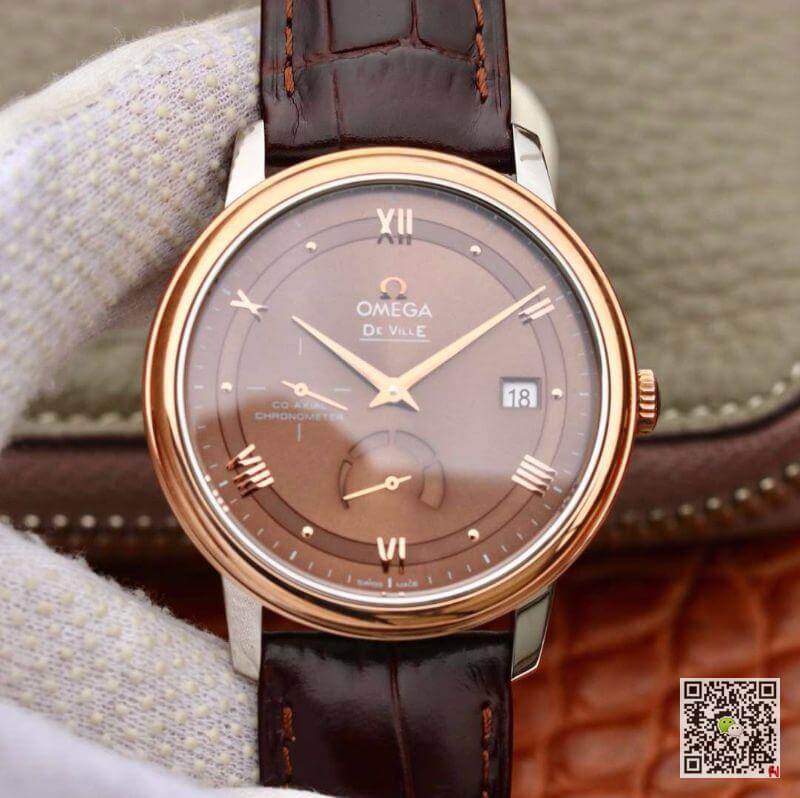 Replica 0me*ga De Ville Prestige 424.23.40.20.13.001 TW Factory 1:1 Best Edition Swiss ETA2824 Brown Dial