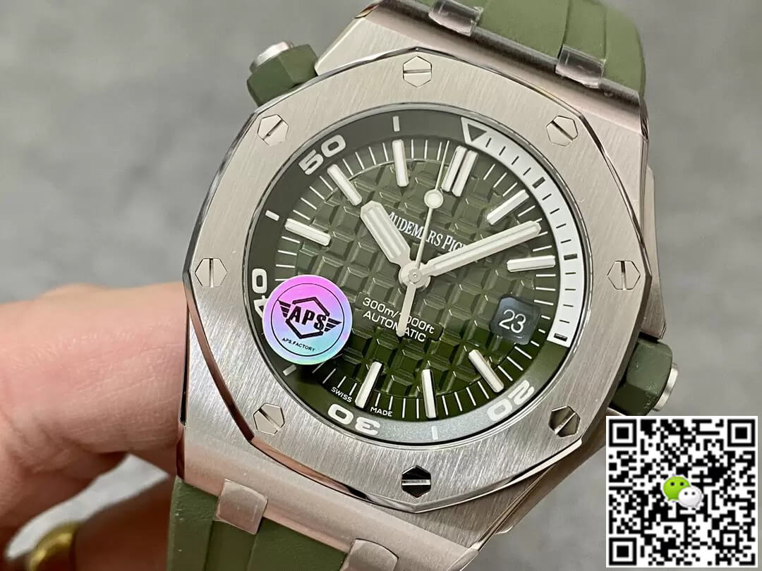 Replica Audemars P1g*et Royal Oak Offshore 15710ST.OO.A052CA.01 1:1 Best Edition APS Factory Green Dial