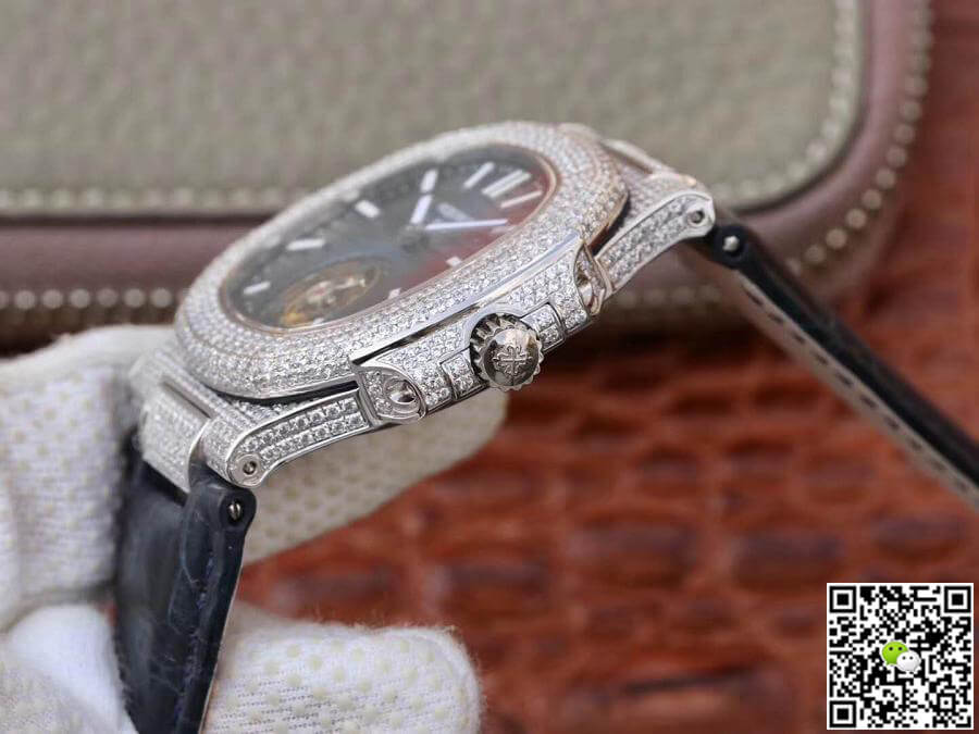 Pat*k Phi1i*pe Replica Nautilus Jumbo 5711 R8 Factory 1:1 Best Edition Swiss Tourbillon Blue Dial