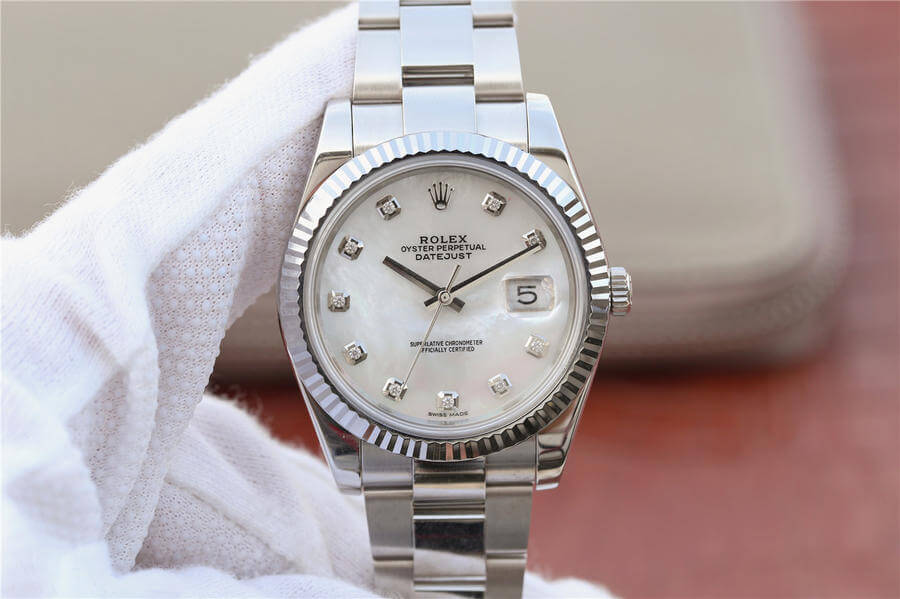 Replica R01ex Datejust M126334-0019 1:1 Best Edition EW Factory White Mother-Of-Pearl Dial