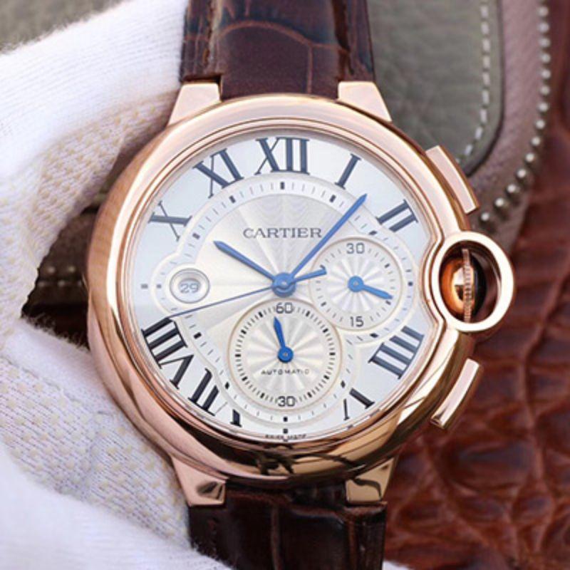 Replica Ballon Bleu De Ca*t1er W6920074 ZF Factory Men Watches 1:1 Best Edition Swiss ETA7750 White Textured Dial