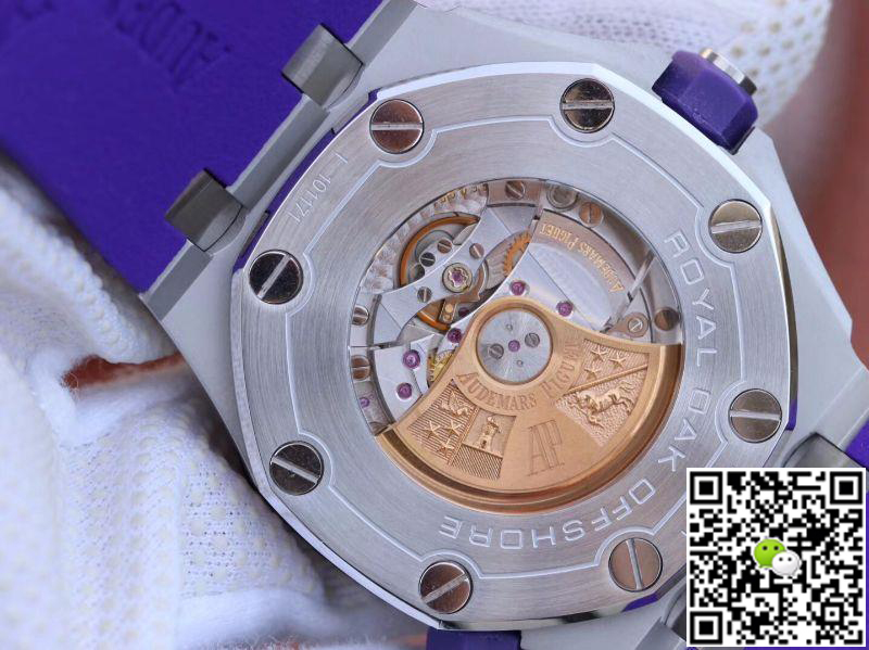 Replica Audemars P1g*et Royal Oak Offshore Diver 15710ST.OO.A077CA.01 1:1 Best Edition Swiss ETA3120 S*perlumed Purple textured dial