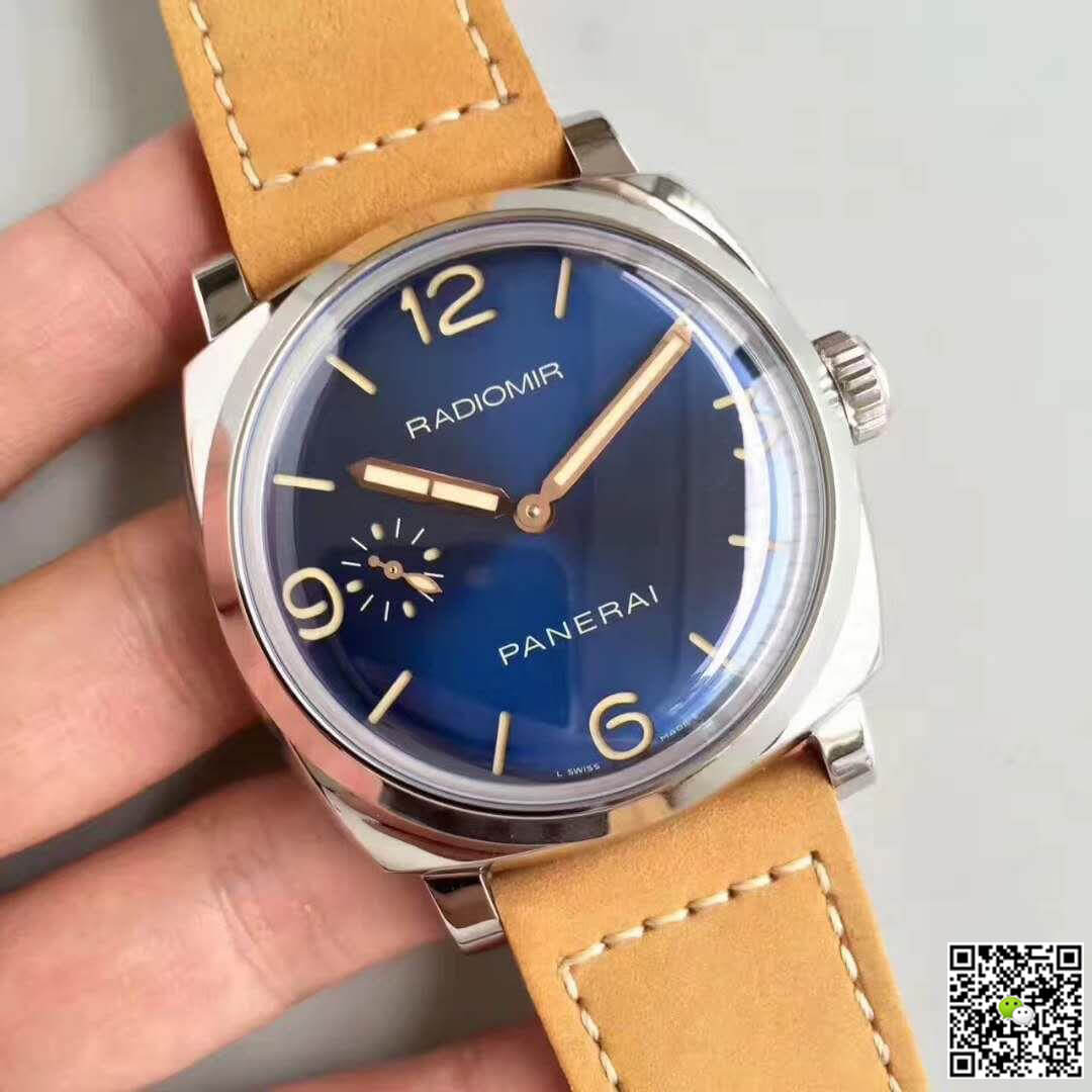 Pa*e*a1 Replica Radiomir 1940 PAM690 ZF Factory 1:1 Best Edition Swiss ETA P3000 S*perlumed Blue Dial