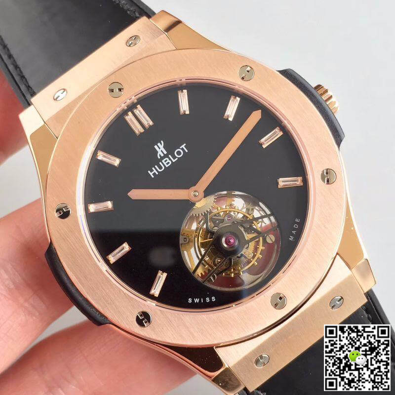 Hublot Replica Classic Fusion Tourbillon 505.OX.1180.LR Men Watches 1:1 Best Edition Swiss Tourbillon Black Dial