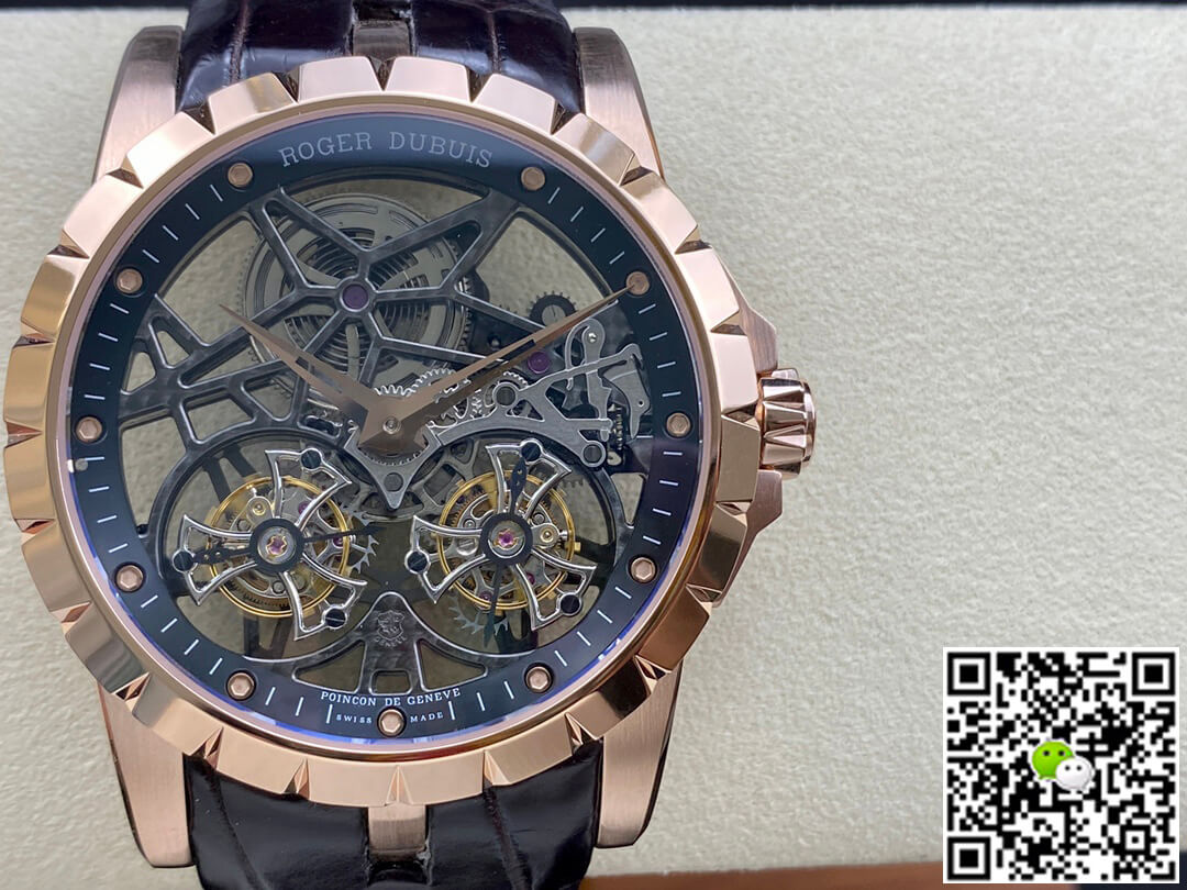 Replica Roger Dubuis Excalibur RDDBEX0395 1:1 Best Edition YS Factory Double Tourbillon Dial