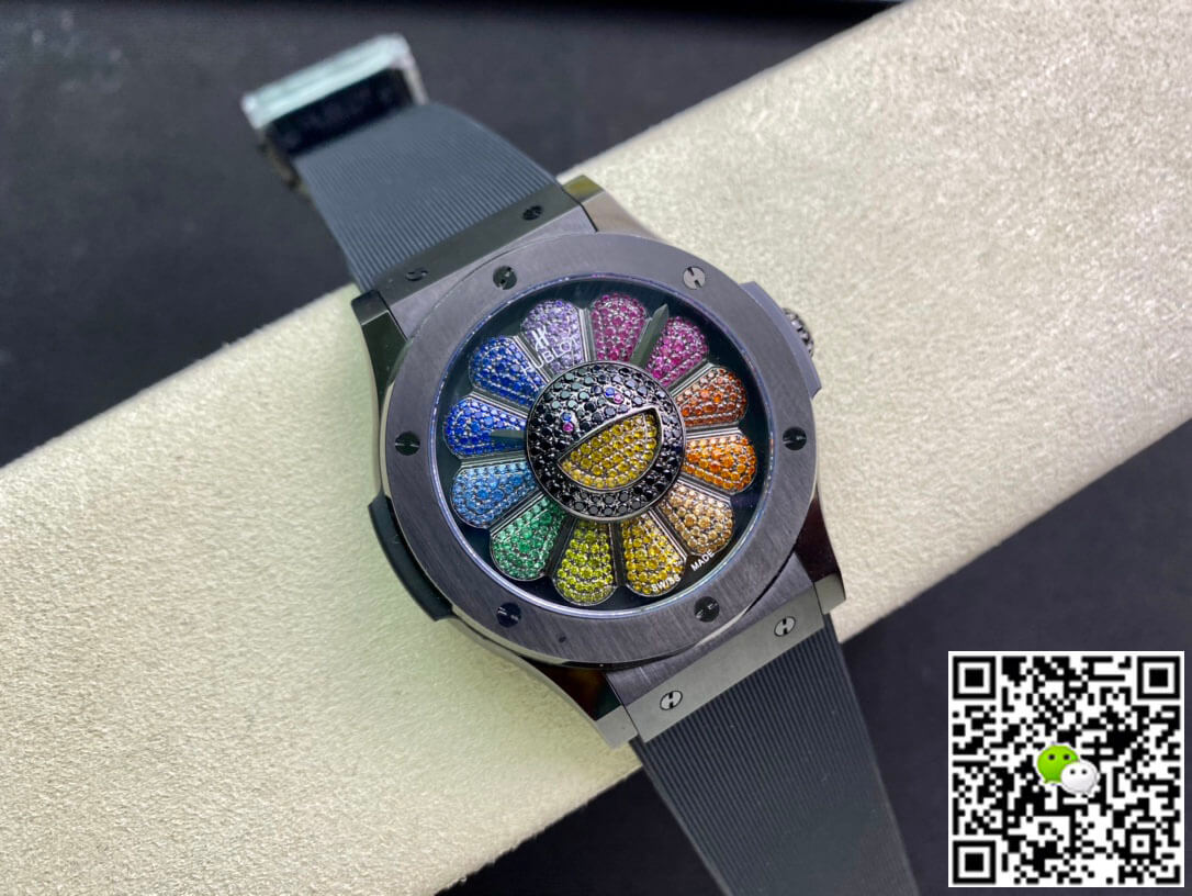 Replica Hublot Classic Fusion Takashi Murakami 507.CX.9000.RX.TAK21 1:1 Best Edition Sunflower Color Dial